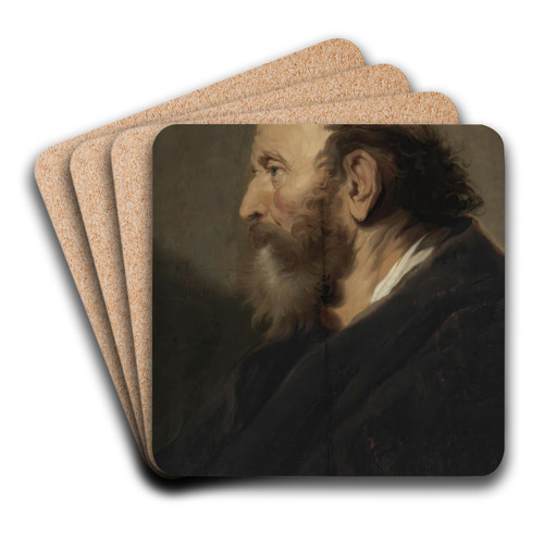 Profile Portrait Of A Bearded Man by Jacob Adriaensz Backer Art Drink Coaster set
