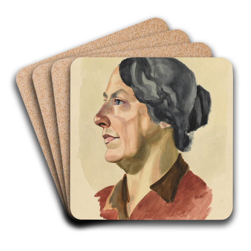 weibliches Portrt by Karl Wiener Art Drink Coaster set