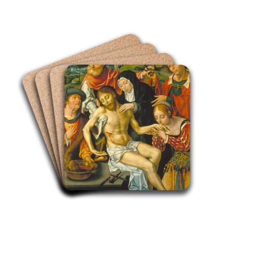 Lamentation of Christ by Joos Van Cleve Drink Coasters - set of 4