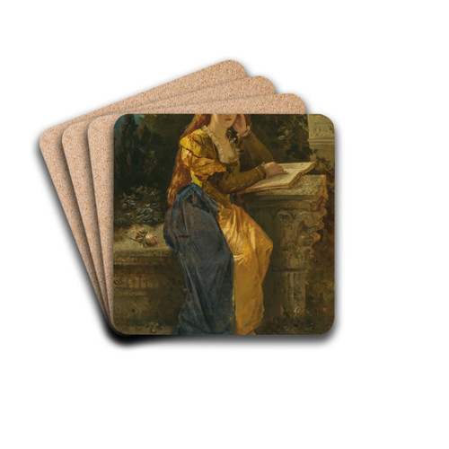 The Beautiful Philosopher by Wilhelm Kray Drink Coasters - set of 4 The Beautiful Philosopher by Wilhelm Kray Drink Coasters - set of 4