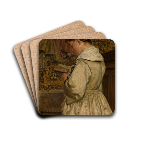 Woman Reading by Henri de Braekeleer Drink Coasters - set of 4