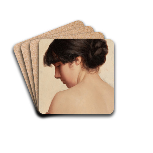 Woman with Upswept Hair by Walter Blackman Drink Coasters - set of 4