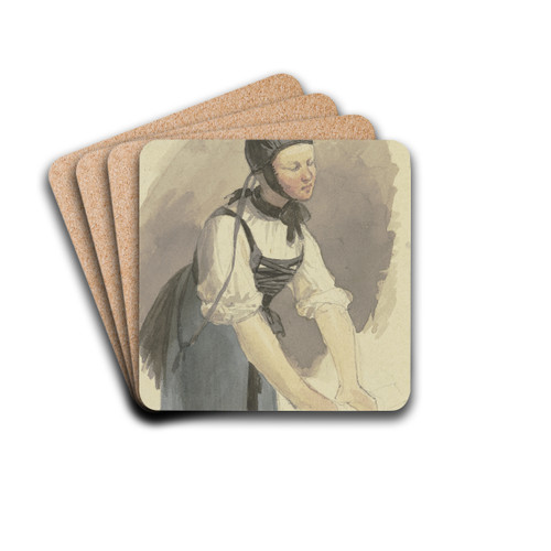 Woman, grasping by Jakob Becker Drink Coasters - set of 4
