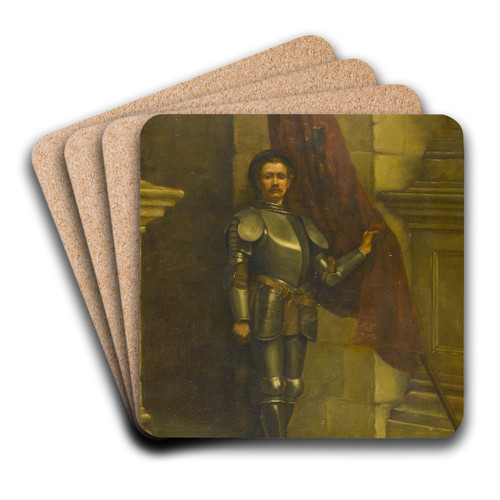 Portrait of a Gentleman in Armor by William Anstey Dolland Art Drink Coaster set