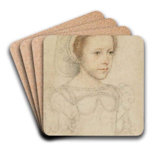 Mary, Queen ofScots by Franois Clouet Art Drink Coaster set Mary, Queen ofScots by Franois Clouet Art Drink Coaster set