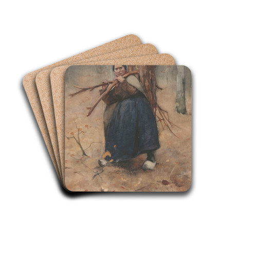 Houtsprokkelaarster by Willem Witsen Drink Coasters - set of 4
