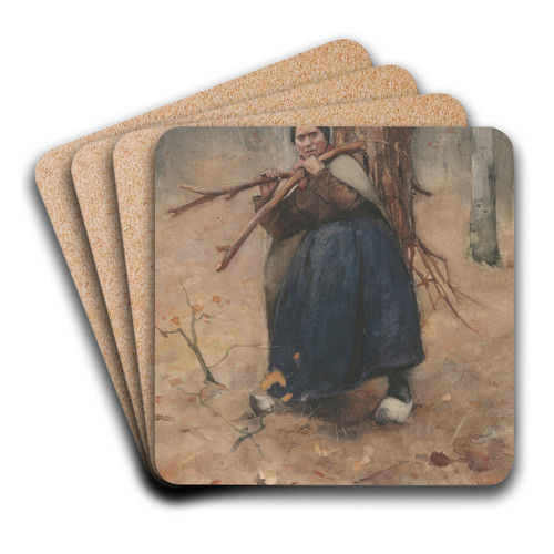 Houtsprokkelaarster by Willem Witsen Art Drink Coaster set