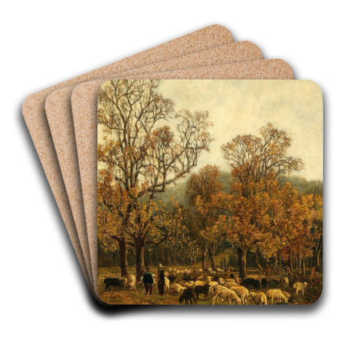 Schafweide bei Rekawinkel by Theodor Von Hrmann Art Drink Coaster set