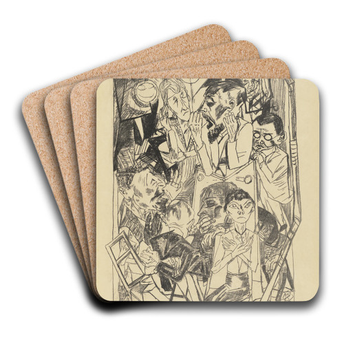 The Ideologists by Max Beckmann Art Drink Coaster set