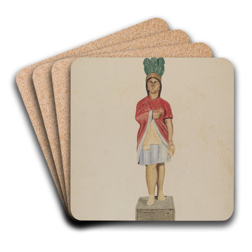 Cigar Store Indian by LeRoy Griffith Art Drink Coaster set