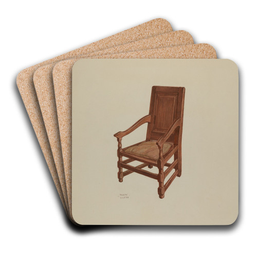 Pa. German Chair by Frances Lichten Art Drink Coaster set