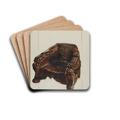 Walnut Chair by Florence Truelson Drink Coasters - set of 4