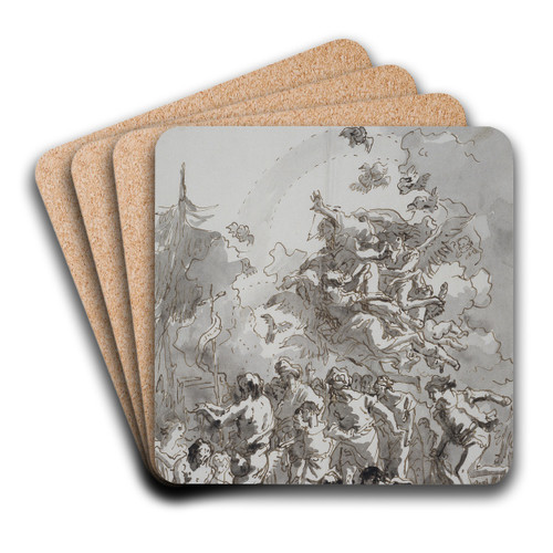 Baptism of Christ in the Jordan by Giovanni Domenico Tiepolo Art Drink Coaster set