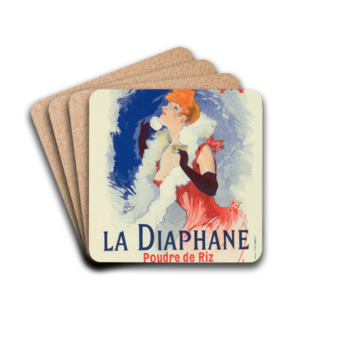 La Diaphane by Jules Chret Drink Coasters - set of 4
