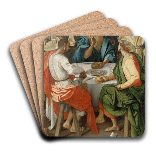 Supper at Emmaus by Pontormo (Jacopo Carucci) Art Drink Coaster set
