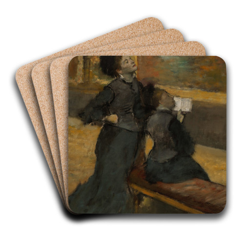 Visit to a Museum by Edgar Degas Art Drink Coaster set