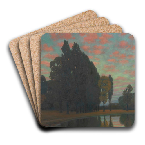 Glhwolken (Pratermotiv) by Eduard Kasparides Art Drink Coaster set
