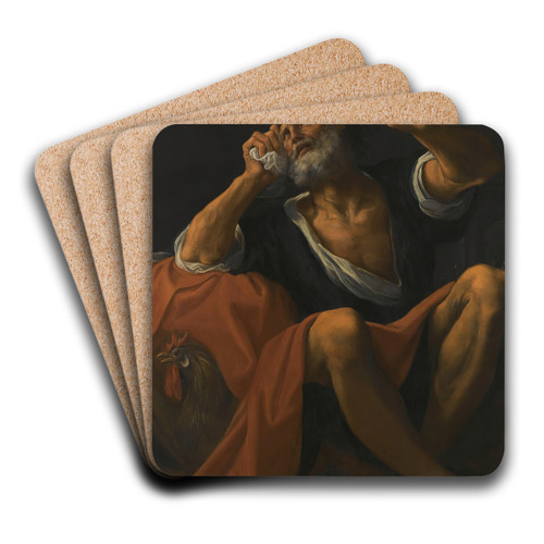 The Penitent Saint Peter by Ludovico Carracci Art Drink Coaster set