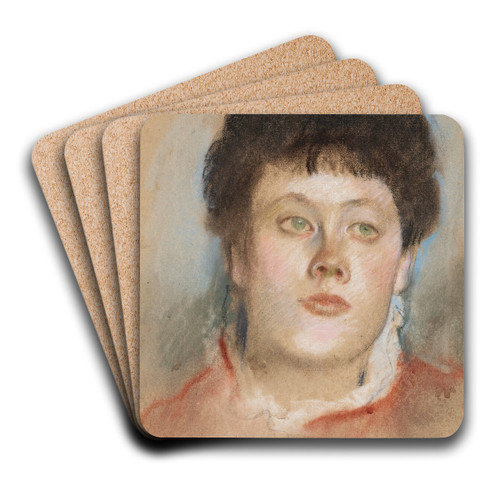 Portrait de femme by Edgar Degas Art Drink Coaster set