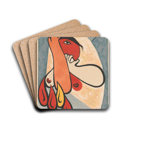 Fire by Mikul Galanda Drink Coasters - set of 4 Fire by Mikul Galanda Drink Coasters - set of 4