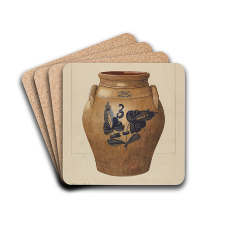Jar by Yolande Delasser Drink Coasters - set of 4 Jar by Yolande Delasser Drink Coasters - set of 4
