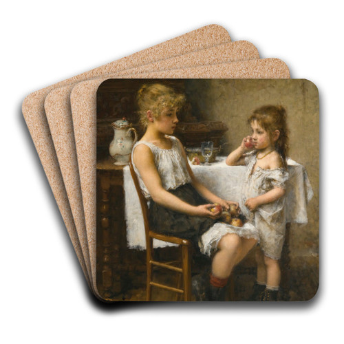 Choosing apples by Alexei Harlamoff Art Drink Coaster set