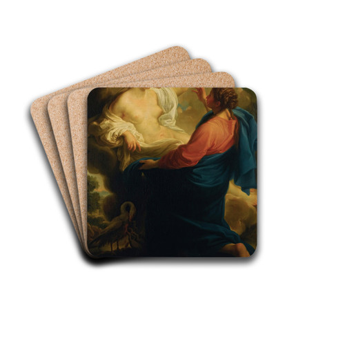 Truth and mercy by Circle Of Pompeo Batoni Drink Coasters - set of 4