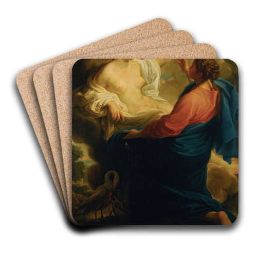 Truth and mercy by Circle Of Pompeo Batoni Art Drink Coaster set
