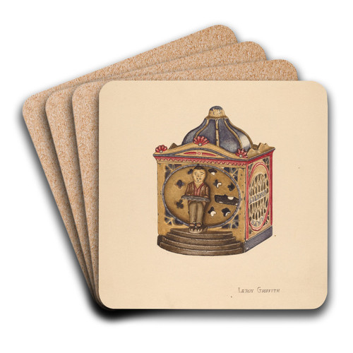 Iron Bank by LeRoy Griffith Art Drink Coaster set