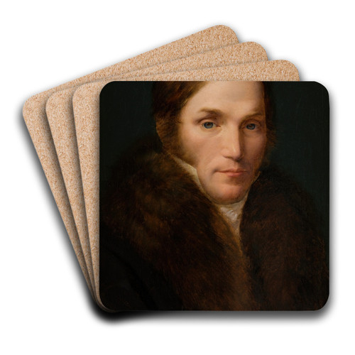 Portrait of Kazimierz Brodziski by Wojciech Korneli Stattler Art Drink Coaster set