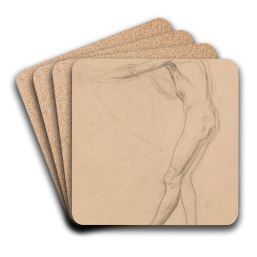 Staand mannelijk naakt, met pijl en boog by Jan Veth Art Drink Coaster set