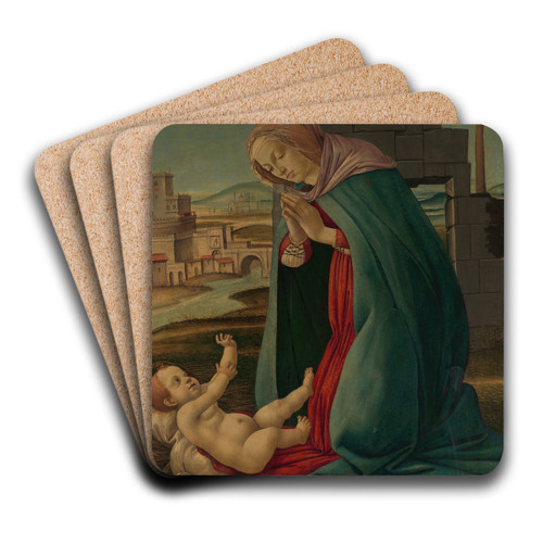 The Nativity by Follower Of Botticelli Art Drink Coaster set
