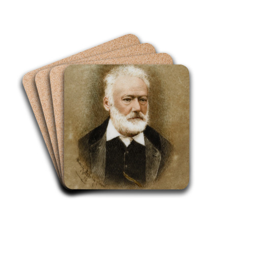 Victor Hugo by Marie Besson Drink Coasters - set of 4 Victor Hugo by Marie Besson Drink Coasters - set of 4