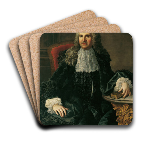 Bildnis eines Herrn Johann Christoph Freiherr von Bartenstein by Martin van Meytens Art Drink Coaster set
