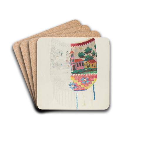 Beadwork on Purse (Tech. demonstration) by Harriette Gale Drink Coasters - set of 4