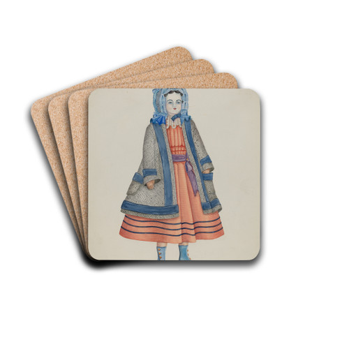 Doll - Rose Bates by Josephine C. Romano Drink Coasters - set of 4 Doll - Rose Bates by Josephine C. Romano Drink Coasters - set of 4