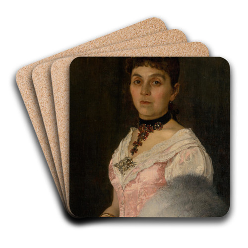 Portrait of Countess Mria Nyra Radvnska by Dominik Skuteck Art Drink Coaster set