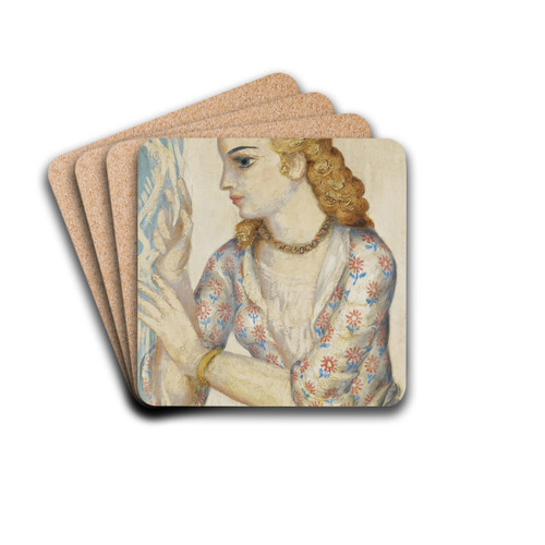 By The Window by Antonin Prochzka Drink Coasters - set of 4