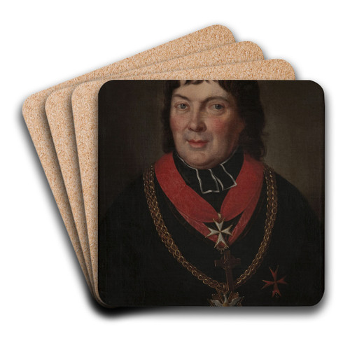 Portrait of Alojzy Osiski (17701842), mitred prelate of Olyka by Jzef Pitschmann Art Drink Coaster set