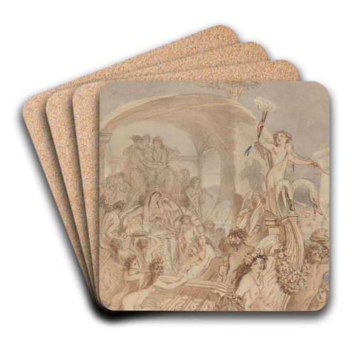 Cleopatra on the Cydnus to Meet Antony by Alfred Edward Chalon Art Drink Coaster set