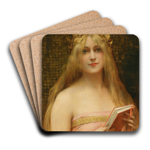 A Classical Beauty by Lon Franois Comerre Art Drink Coaster set
