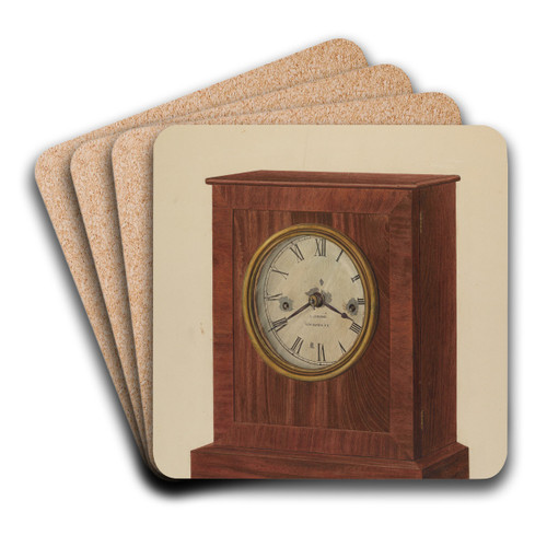 Shelf Clock by Harry Eisman Art Drink Coaster set