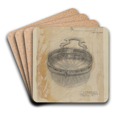 Silver Strainer by Herman Bader Art Drink Coaster set