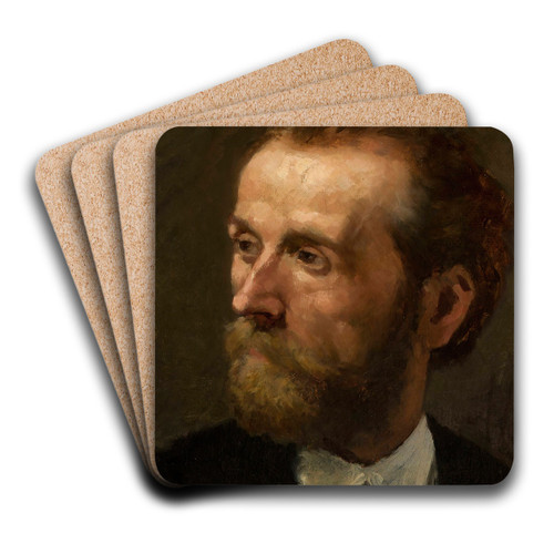 Portrait of Kazimierz Alchimowicz, painter by Tadeusz Ajdukiewicz Art Drink Coaster set