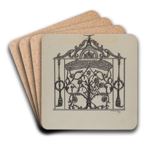 Cast Iron Gate by Eugene Shellady Art Drink Coaster set Cast Iron Gate by Eugene Shellady Art Drink Coaster set