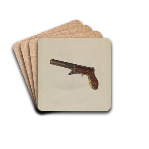 Muzzle Loading Pistol by Alf Bruseth Drink Coasters - set of 4 Muzzle Loading Pistol by Alf Bruseth Drink Coasters - set of 4