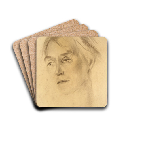 Head of a woman by Mina Arndt Drink Coasters - set of 4 Head of a woman by Mina Arndt Drink Coasters - set of 4