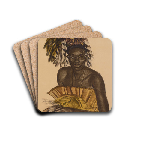 Tuba, chef Matchaga, Niangara, Haut Ouelle by Alexandre Jacovleff Drink Coasters - set of 4
