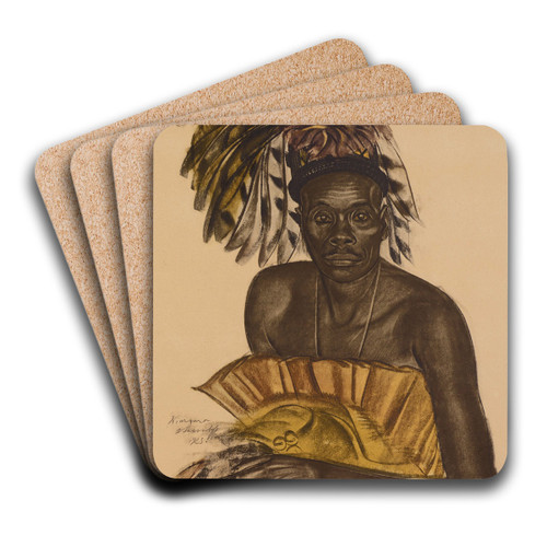 Tuba, chef Matchaga, Niangara, Haut Ouelle by Alexandre Jacovleff Art Drink Coaster set