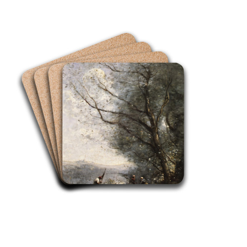 The Ferryman by Jean-Baptiste-Camille Corot Drink Coasters - set of 4